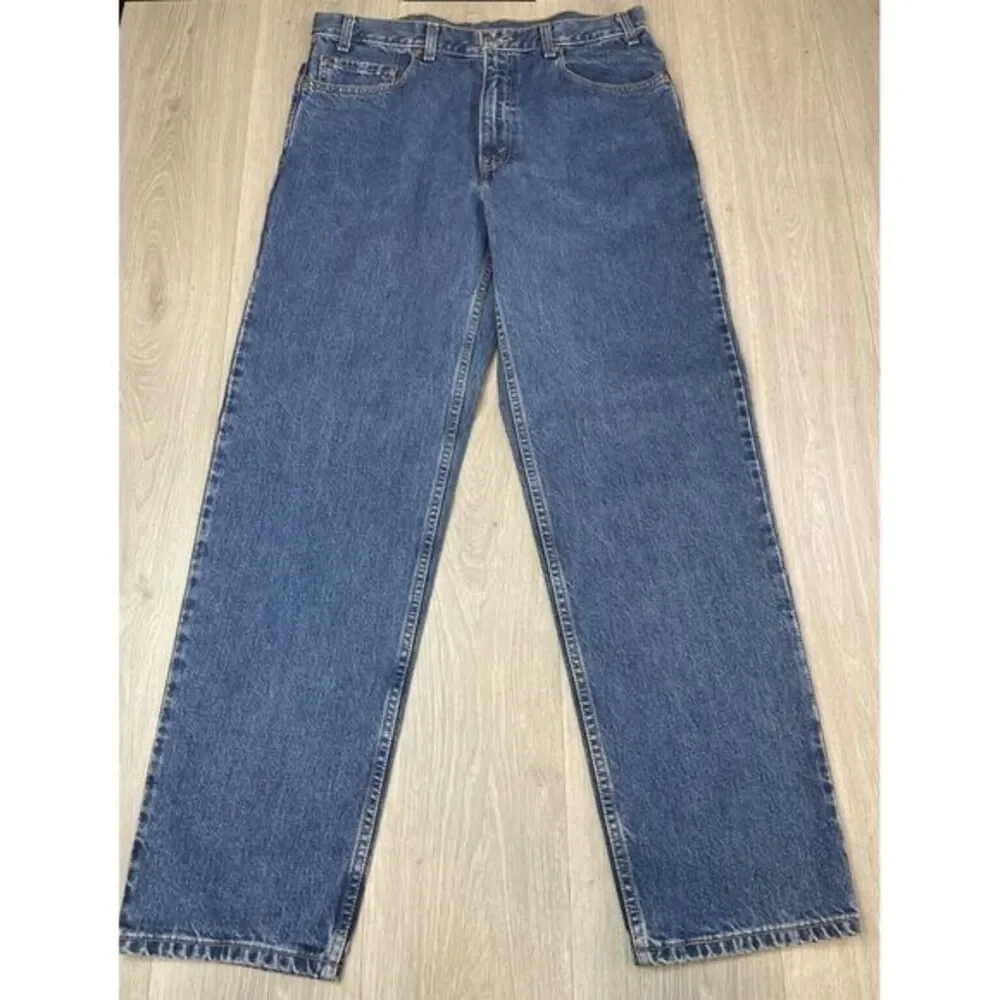 Vintage Levis Jeans Men 36x32 550 Blue Dark Y2K Black Bat Wing 100% Cotton Denim